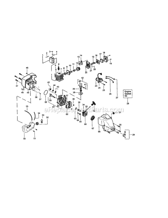 Page B Diagram and Parts List for 358745550  Craftsman Trimmer