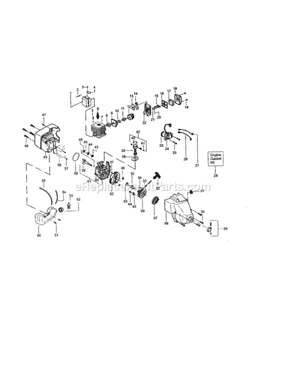 Page B Diagram and Parts List for 358745551  Craftsman Trimmer