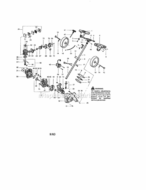 Page A Diagram and Parts List for 358773110  Craftsman Edger