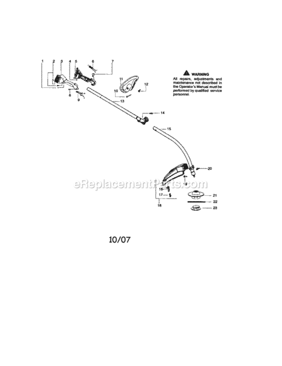 Page A Diagram and Parts List for 358791040  Craftsman Trimmer