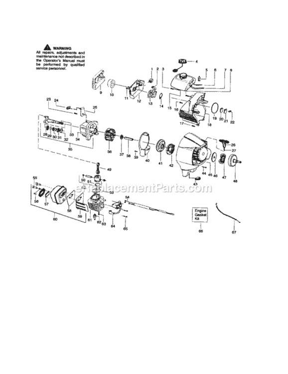 Page B Diagram and Parts List for 358791040  Craftsman Trimmer