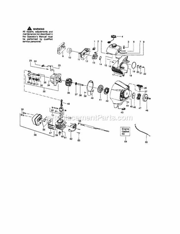 Page B Diagram and Parts List for 358791042  Craftsman Trimmer