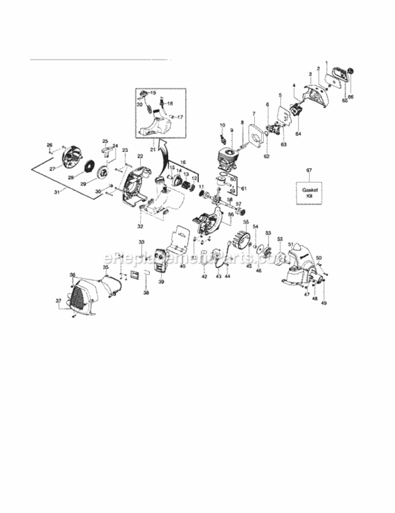 Page B Diagram and Parts List for 358791300  Craftsman Trimmer