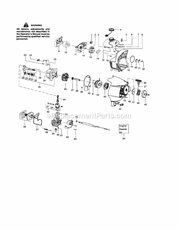 Page B Diagram and Parts List for 358791510  Craftsman Trimmer
