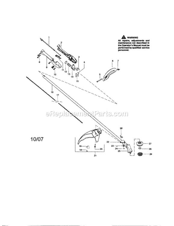Page A Diagram and Parts List for 358791530  Craftsman Trimmer