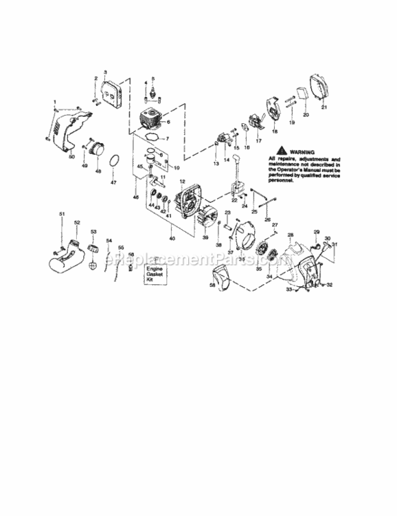 Page B Diagram and Parts List for 358791540  Craftsman Trimmer
