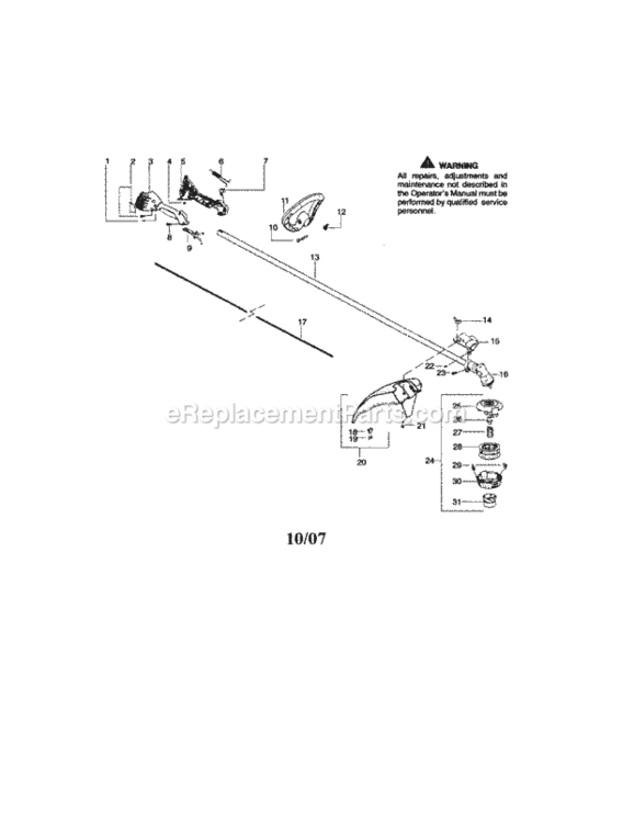 Page A Diagram and Parts List for 358791801  Craftsman Trimmer