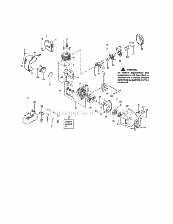 Page B Diagram and Parts List for 358791820  Craftsman Trimmer