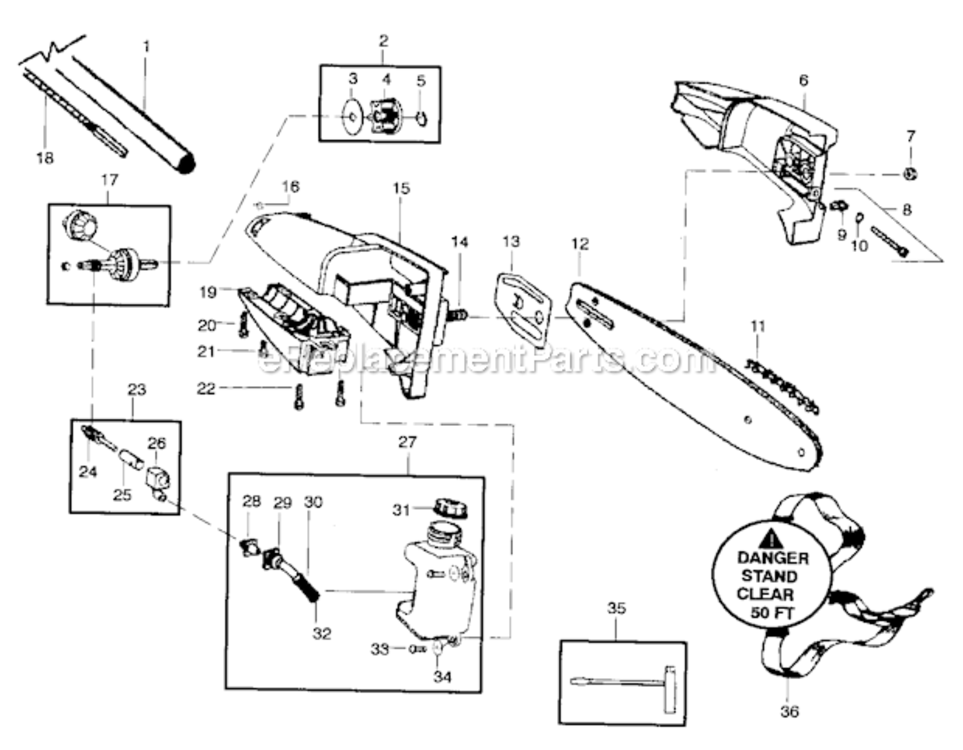 Page A Diagram and Parts List for 358792450  Craftsman Pole Saw