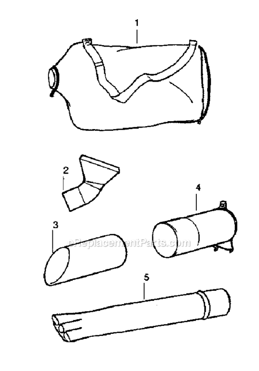 Bag_And_Tube_Assembly Diagram and Parts List for 358794170  Craftsman Leaf Blower / Vacuum