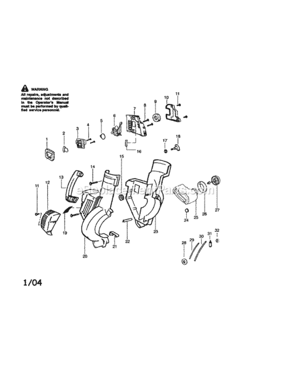 Page A Diagram and Parts List for 358794311  Craftsman Leaf Blower / Vacuum