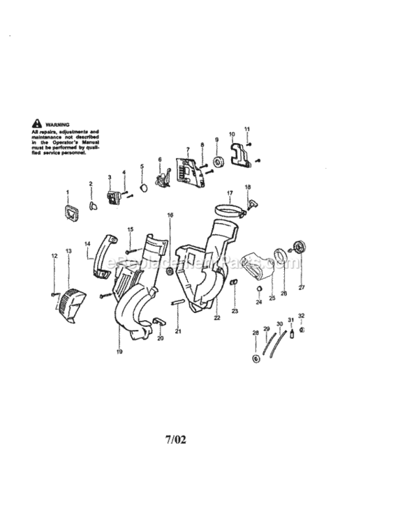 Page A Diagram and Parts List for 358794340  Craftsman Leaf Blower / Vacuum