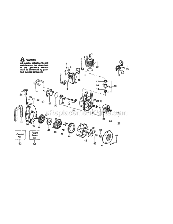 Page B Diagram and Parts List for 358794341  Craftsman Leaf Blower / Vacuum