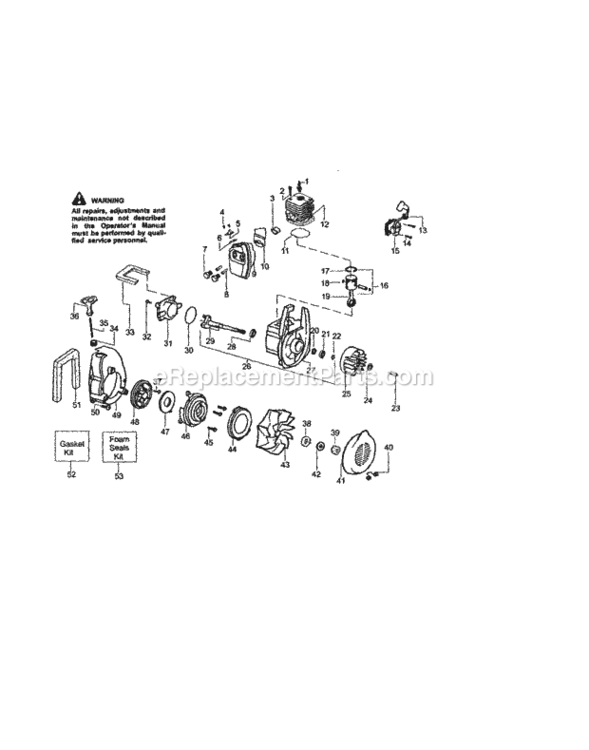Page B Diagram and Parts List for 358794550  Craftsman Leaf Blower / Vacuum