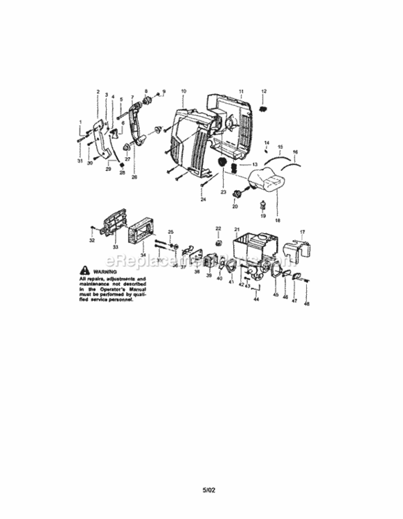 Page A Diagram and Parts List for 358794560  Craftsman Leaf Blower / Vacuum