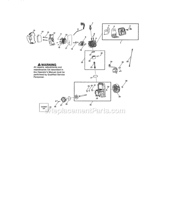 Page B Diagram and Parts List for 358794701  Craftsman Leaf Blower / Vacuum