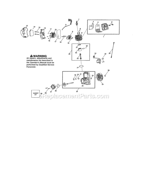Page B Diagram and Parts List for 358794702  Craftsman Leaf Blower / Vacuum