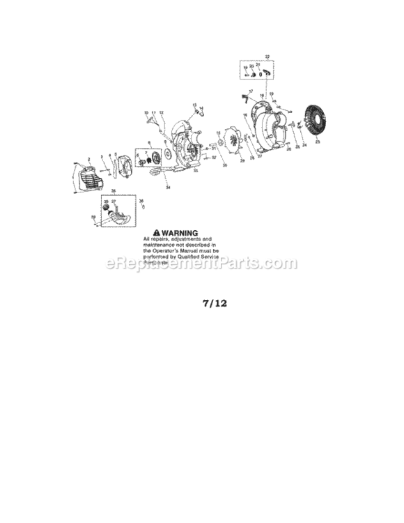 Page A Diagram and Parts List for 358794704  Craftsman Leaf Blower / Vacuum