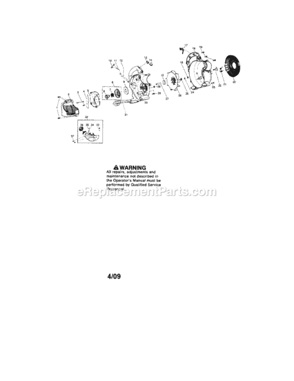 Page A Diagram and Parts List for 358794732  Craftsman Leaf Blower / Vacuum