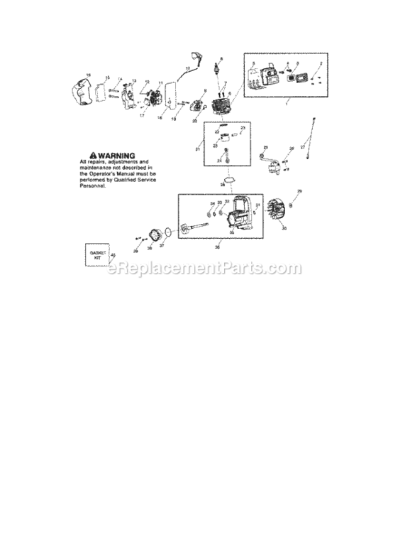 Page B Diagram and Parts List for 358794742  Craftsman Leaf Blower / Vacuum