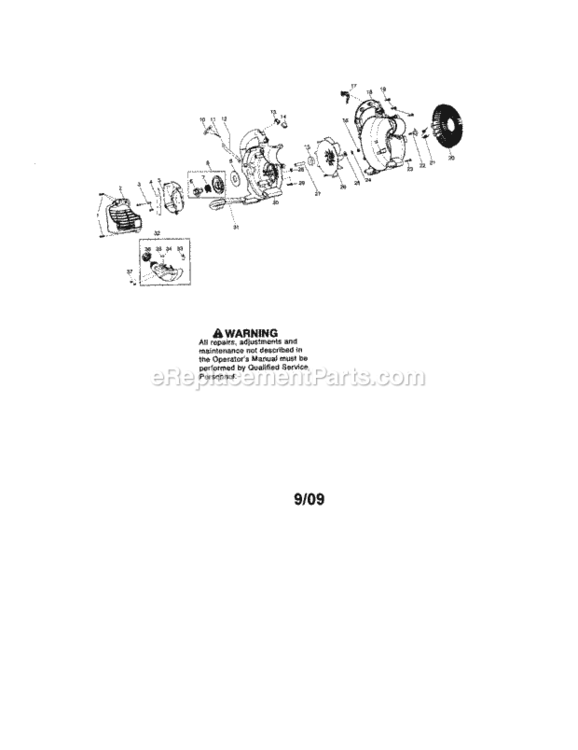 Page A Diagram and Parts List for 358794743  Craftsman Leaf Blower / Vacuum