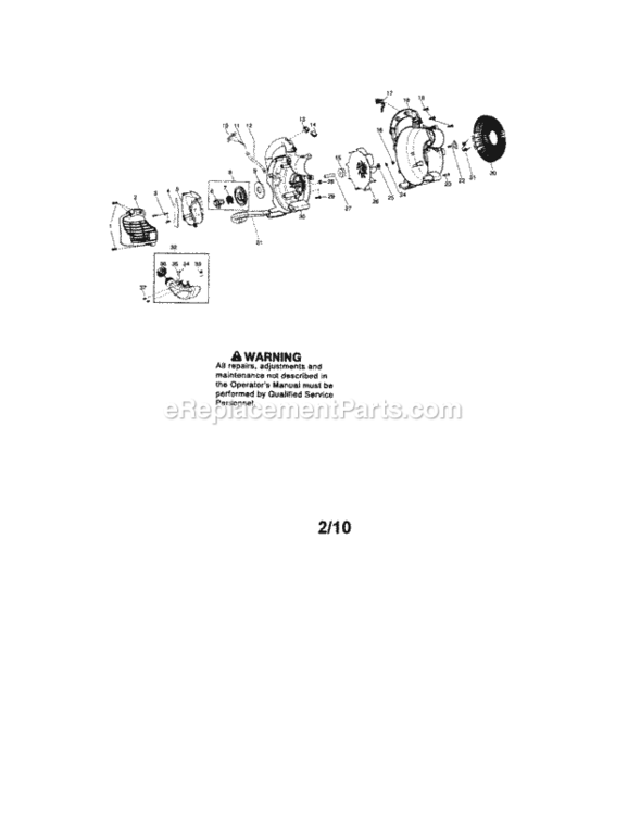Page A Diagram and Parts List for 358794744  Craftsman Leaf Blower / Vacuum