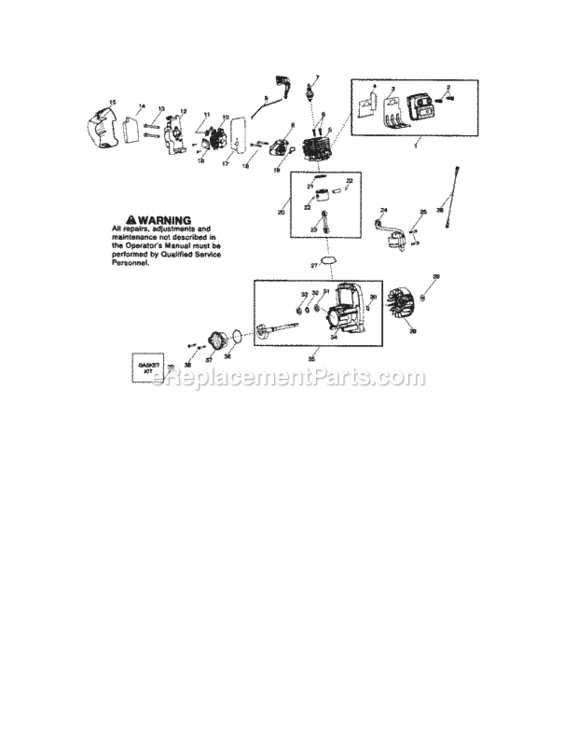 Page B Diagram and Parts List for 358794750  Craftsman Leaf Blower / Vacuum