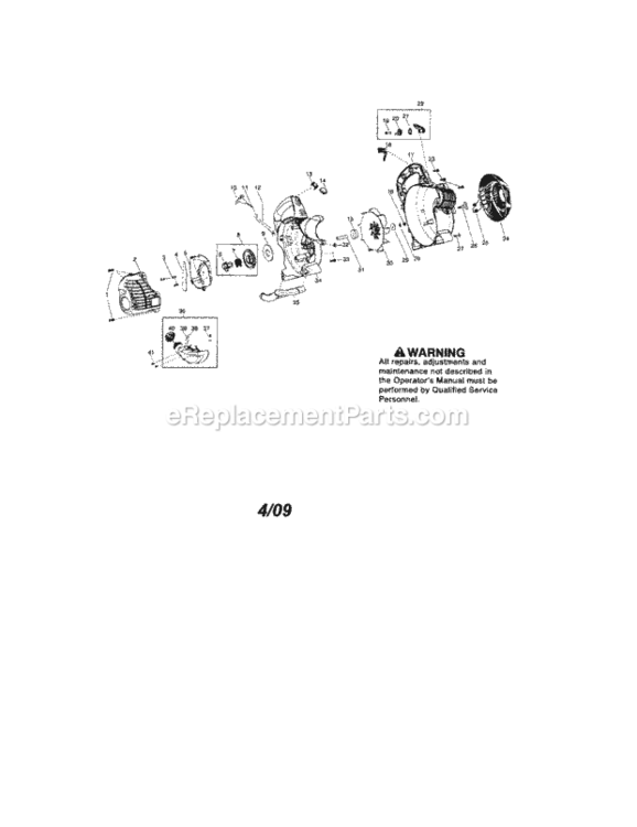 Page A Diagram and Parts List for 358794761  Craftsman Leaf Blower / Vacuum
