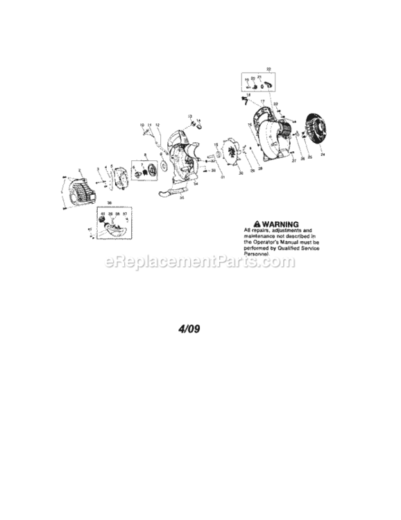 Page A Diagram and Parts List for 358794762  Craftsman Leaf Blower / Vacuum