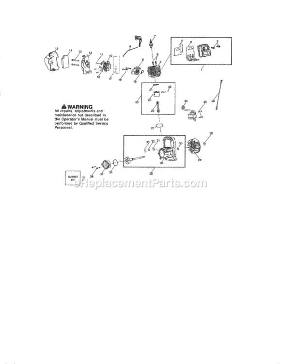 Page B Diagram and Parts List for 358794776  Craftsman Leaf Blower / Vacuum