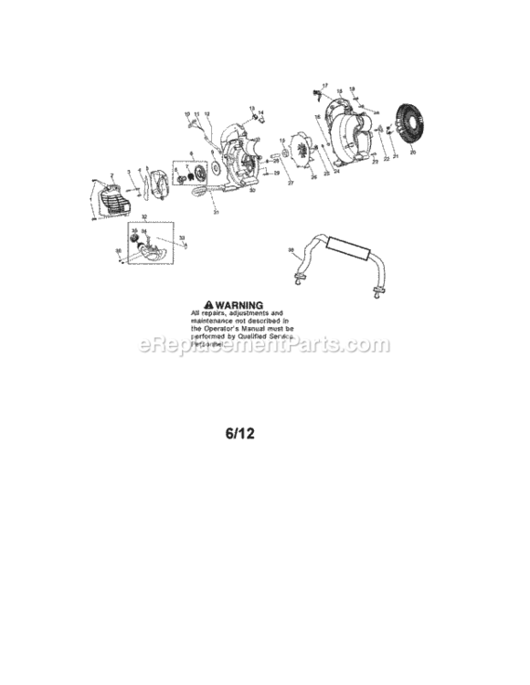 Page A Diagram and Parts List for 358794781  Craftsman Leaf Blower / Vacuum