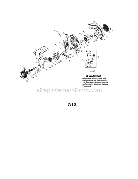 Page A Diagram and Parts List for 358794811  Craftsman Leaf Blower / Vacuum