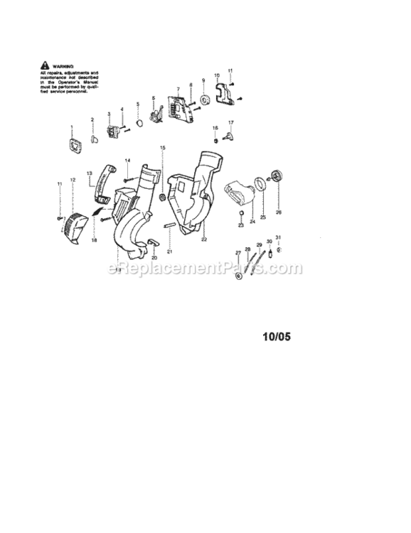 Page A Diagram and Parts List for 358794880  Craftsman Leaf Blower / Vacuum