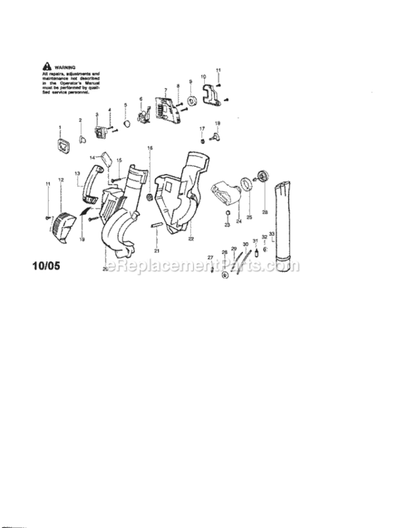 Page A Diagram and Parts List for 358794901  Craftsman Leaf Blower / Vacuum