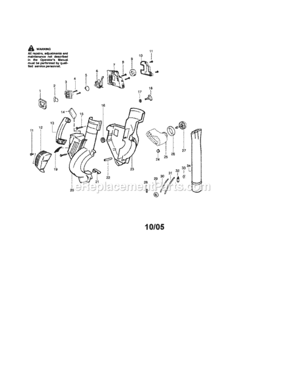 Page A Diagram and Parts List for 358794920  Craftsman Leaf Blower / Vacuum