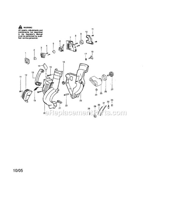 Page A Diagram and Parts List for 358794940  Craftsman Leaf Blower / Vacuum
