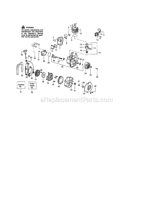 Page B Diagram and Parts List for 358794940  Craftsman Leaf Blower / Vacuum