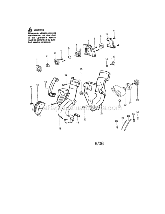 Page A Diagram and Parts List for 358794943  Craftsman Leaf Blower / Vacuum