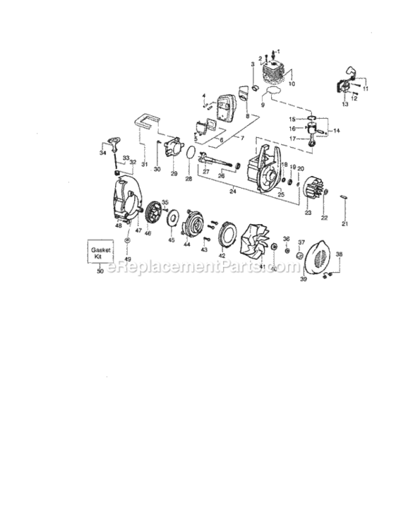 Page B Diagram and Parts List for 358794943  Craftsman Leaf Blower / Vacuum