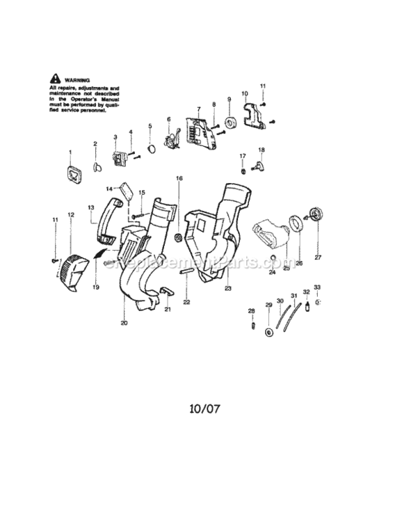 Page A Diagram and Parts List for 358794945  Craftsman Leaf Blower / Vacuum