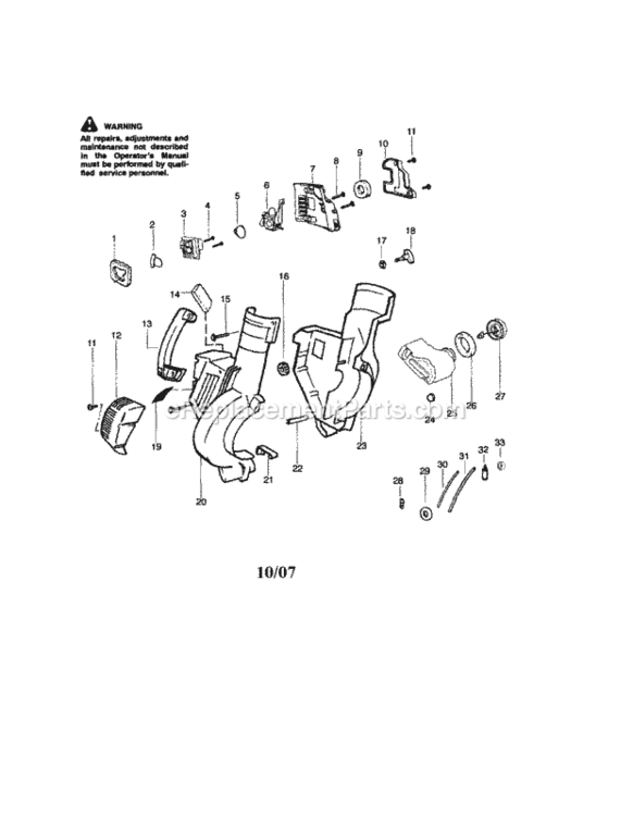 Page A Diagram and Parts List for 358794960  Craftsman Leaf Blower / Vacuum