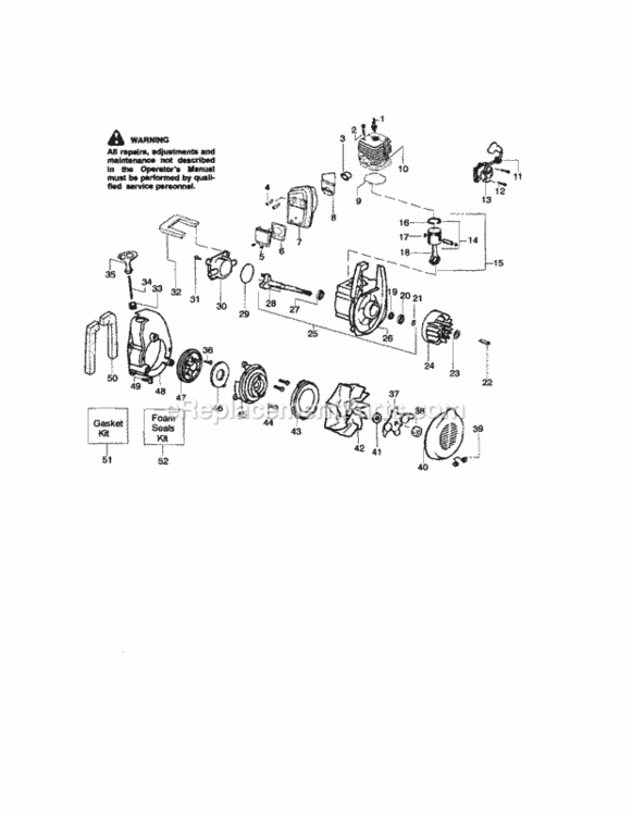 Page B Diagram and Parts List for 358794960  Craftsman Leaf Blower / Vacuum