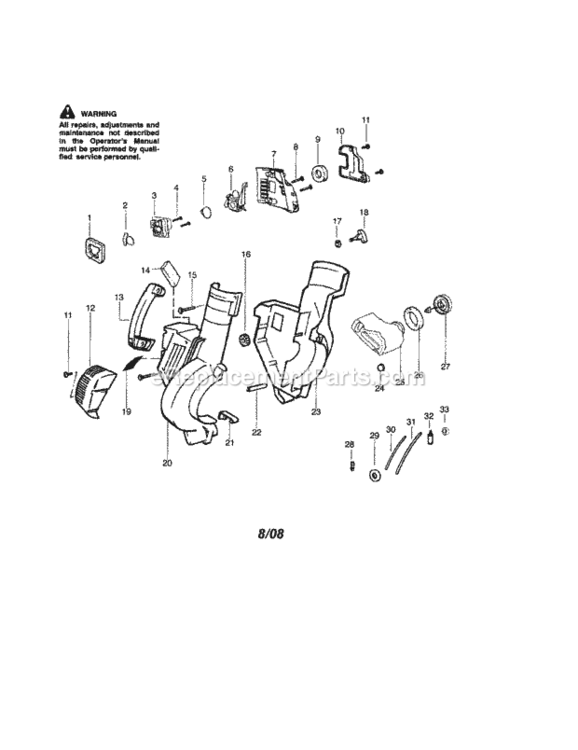Page A Diagram and Parts List for 358794961  Craftsman Leaf Blower / Vacuum