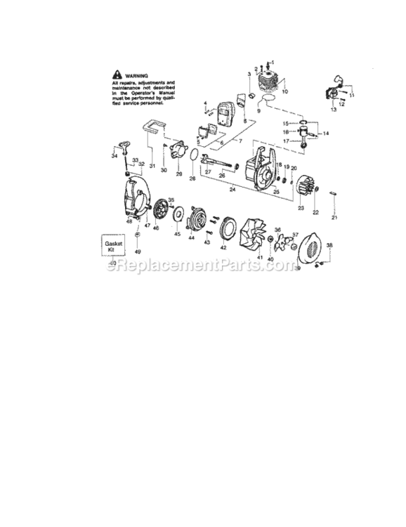 Page B Diagram and Parts List for 358794962  Craftsman Leaf Blower / Vacuum