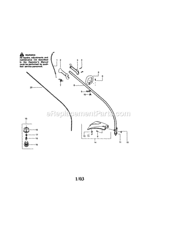 Page A Diagram and Parts List for 358795123  Craftsman Trimmer