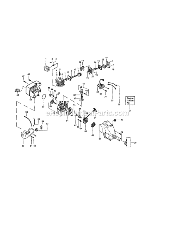 Page B Diagram and Parts List for 358795140  Craftsman Trimmer