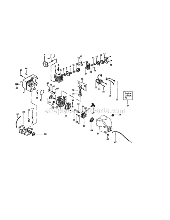 Page B Diagram and Parts List for 358795151  Craftsman Trimmer