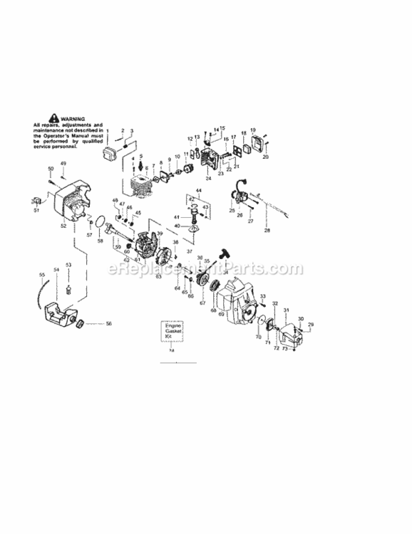 Page B Diagram and Parts List for 358795190  Craftsman Trimmer