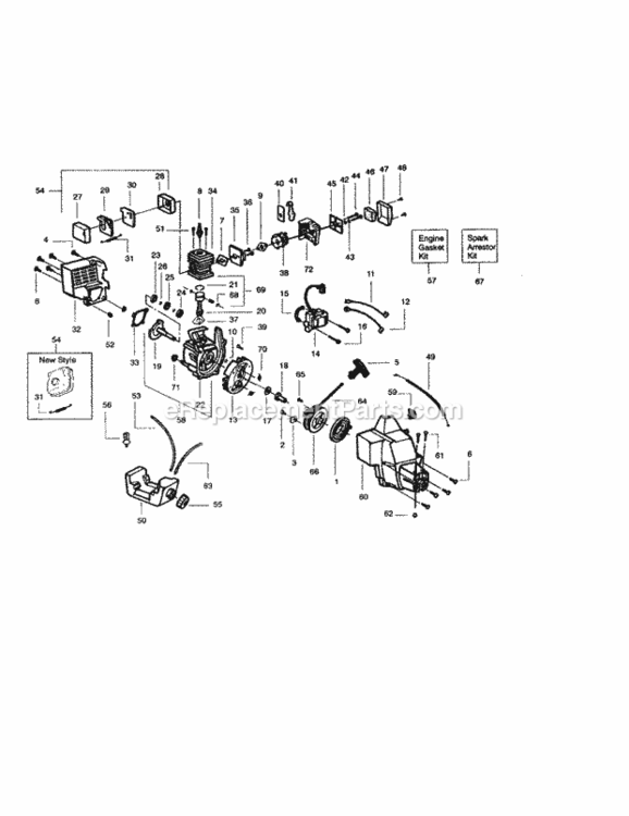 Page B Diagram and Parts List for 358795310  Craftsman Trimmer