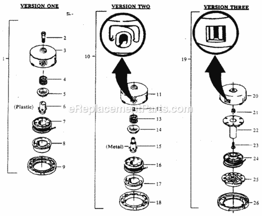 Page E Diagram and Parts List for 358795520  Craftsman Trimmer